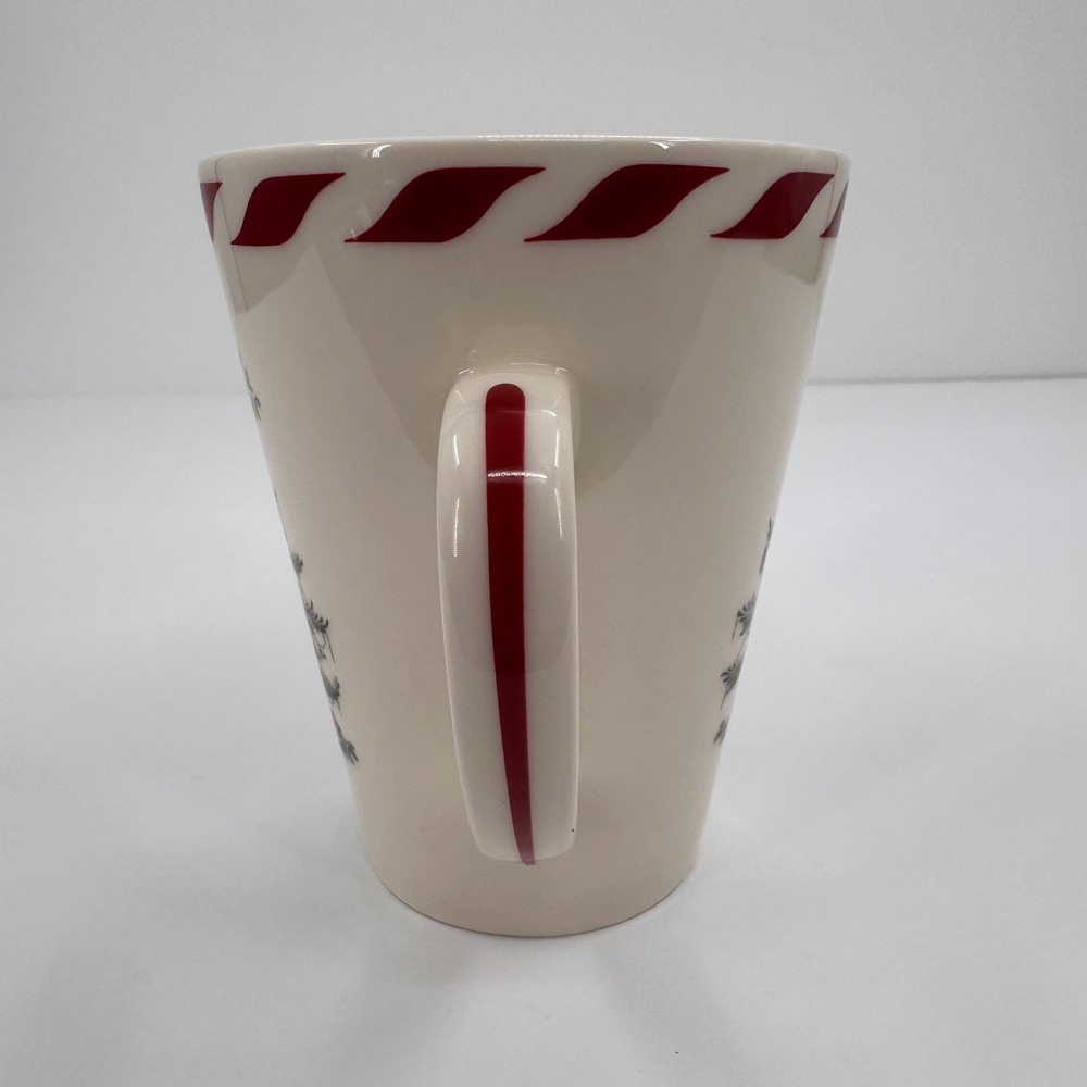Spode Christmas Tree‎ Holiday 14 oz Candy Cane Peppermint Stripe Rim Coffee Cup - Picture 4 of 8